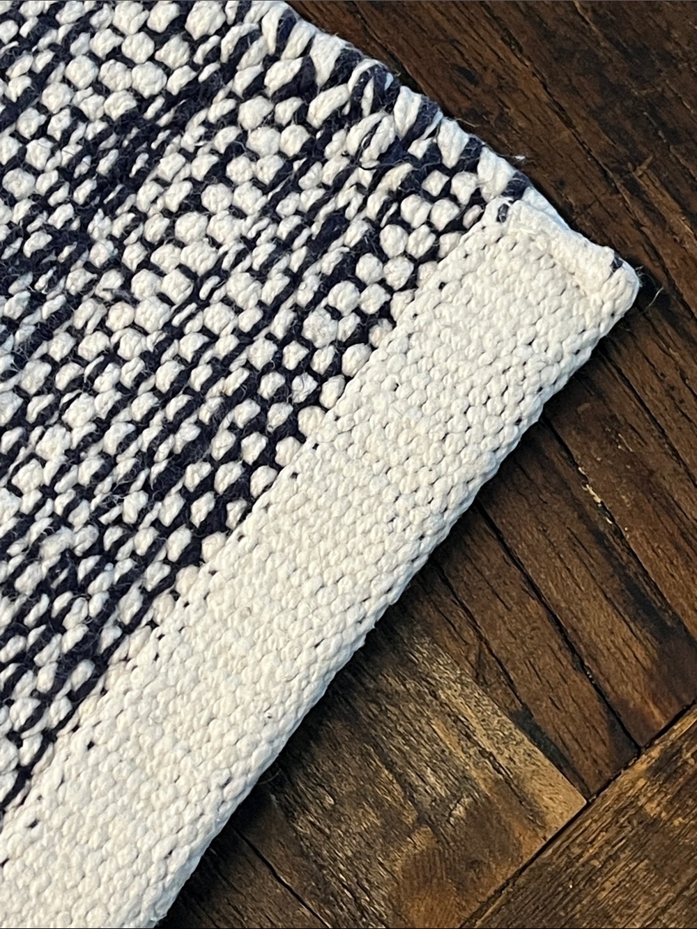 Handwoven Blue Gradient Cotton Rug - Picture 10 of 11